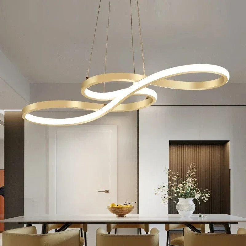 Suspensión LED Moderna en Anillos – Diseño Elegante y Futurista