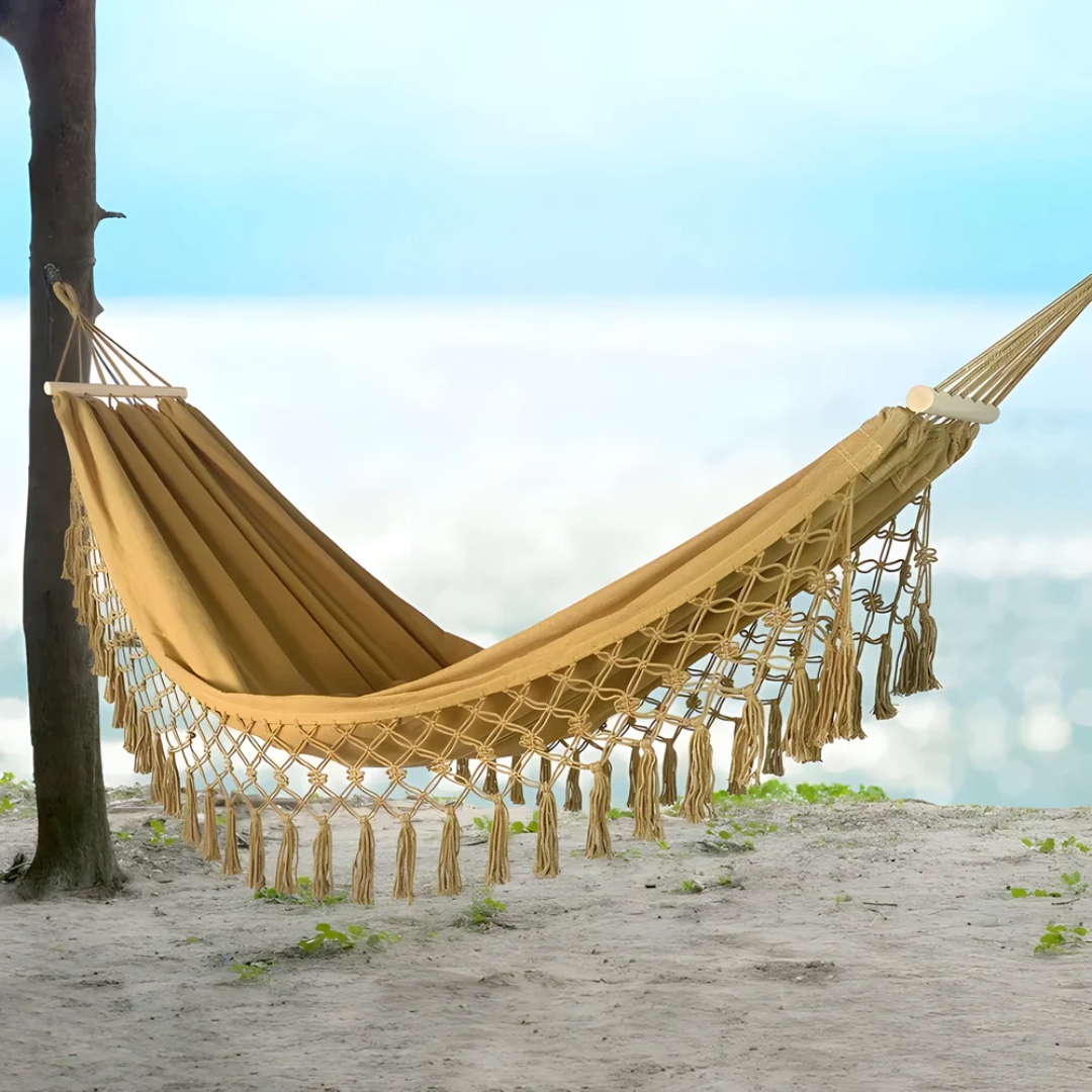 Amaca Esterno Bohemien – Relaxation Stilizzata e Atmosfera Rilassante