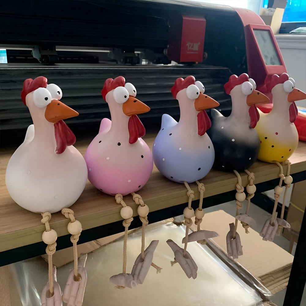 Socha kohúta s veľkými očami - originálna dekorácia a zábavné detaily