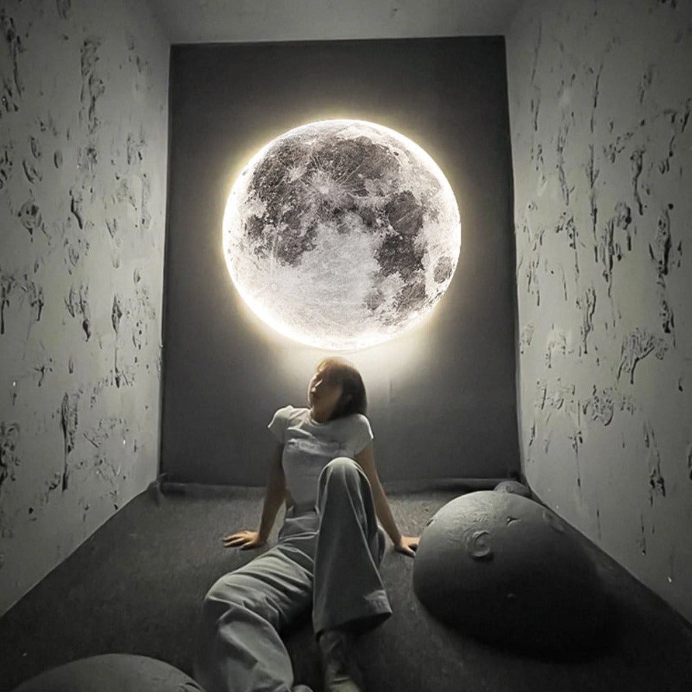 Lâmpada de Parede 3D LED – Lua Para Uma Atmosfera Única