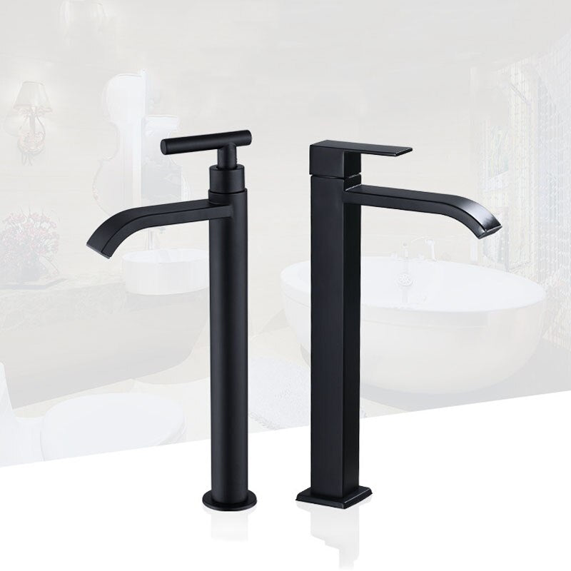Grifo de lavabo elevado – Acabado elegante negro mate