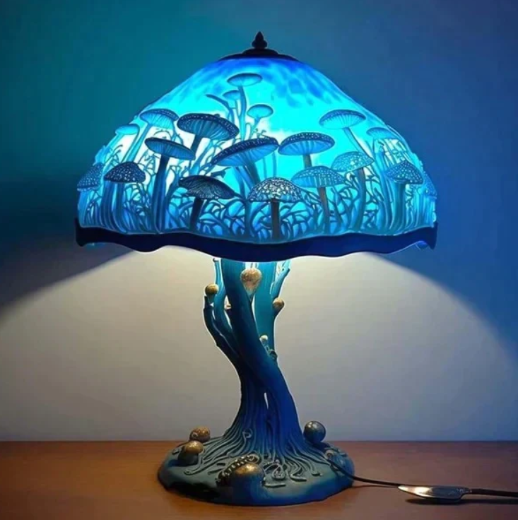 Lâmpada de Vitral Aconchegante – Luz Suave e Ambiente Aconchegante