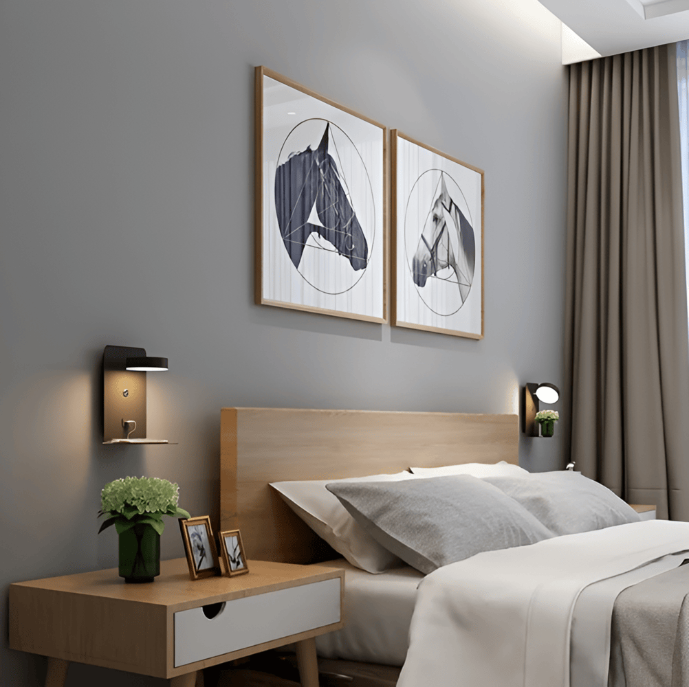 Led-seinävalaisin hyllyllä ja USB-portilla - Moderni muotoilu & 2-in-1-toiminto