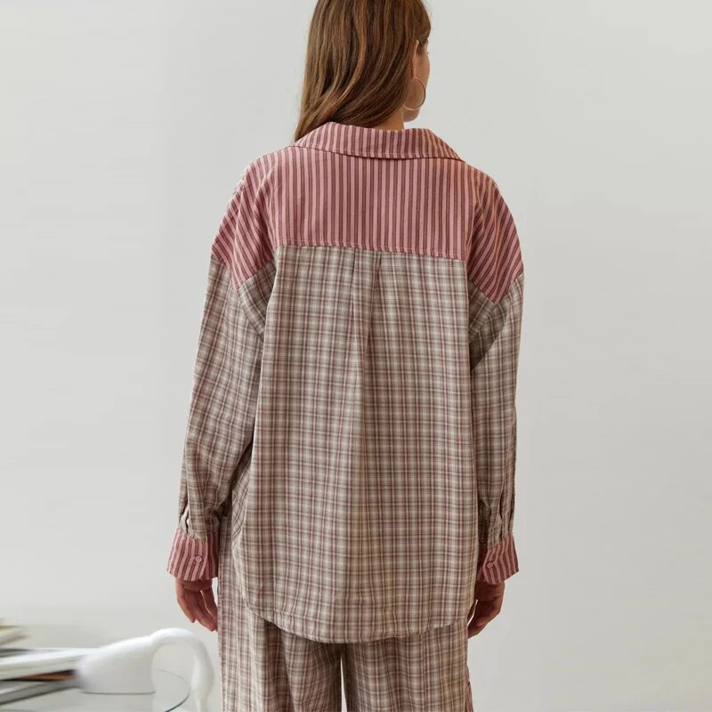 Charlotte | Pijamale Confortabile Chic Cu Dungi Și Carouri