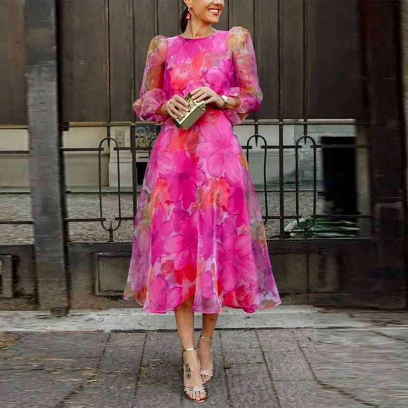Sophie | Elegant Blomsterkjole – Chic og Feminin Stil