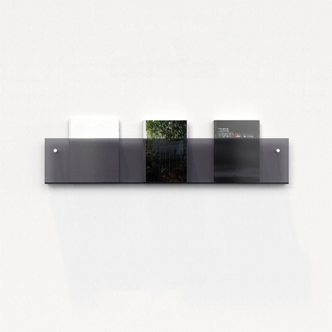 Væghylde Magazineholder Transparent – Chic Og Moderne Design