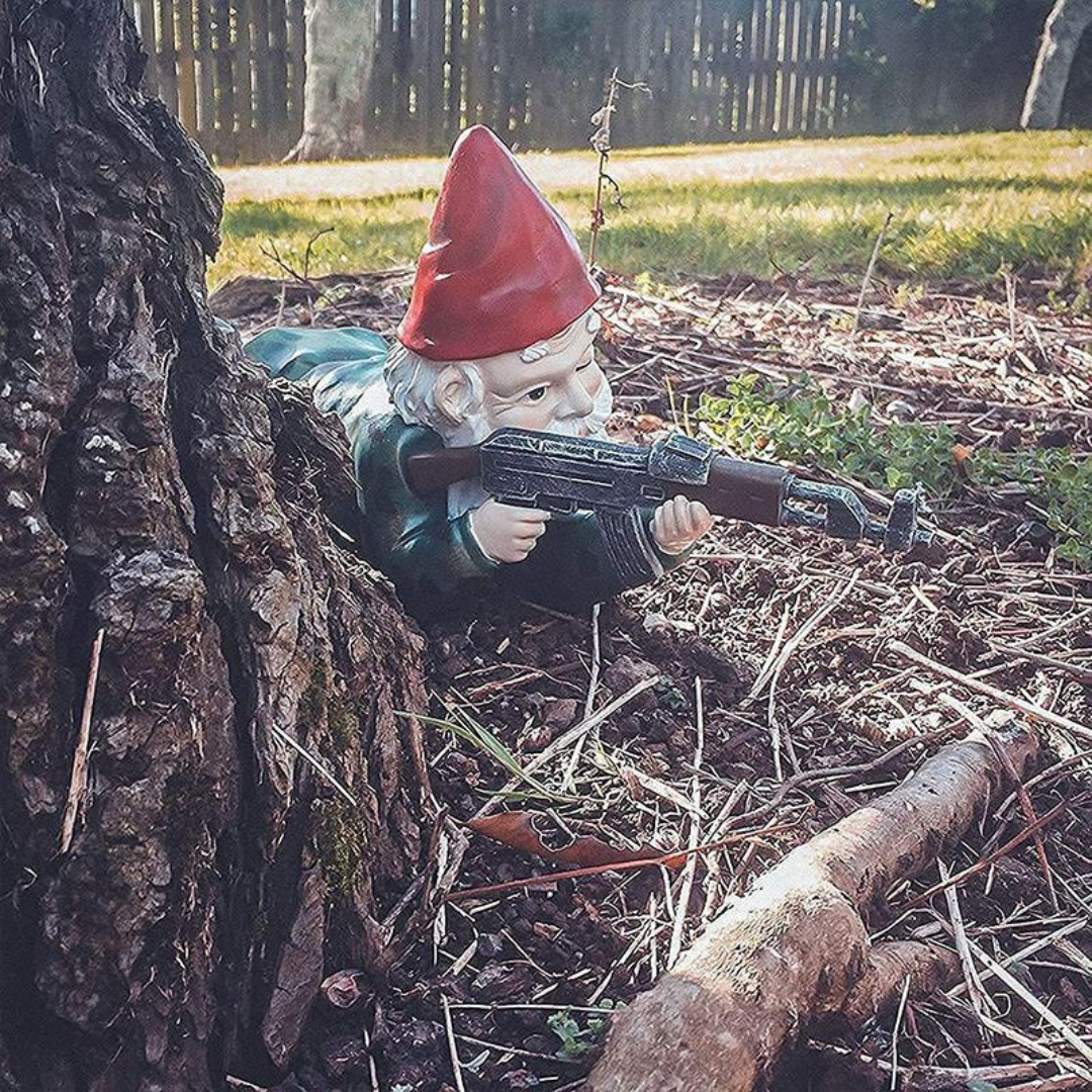 Militär Trädgårdsgnome – Rör vid Humor och Utomhusförsvar