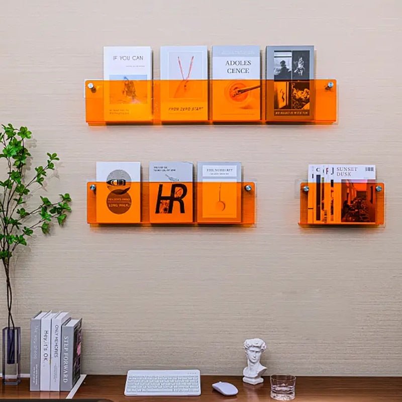 Væghylde Magazineholder Transparent – Chic Og Moderne Design