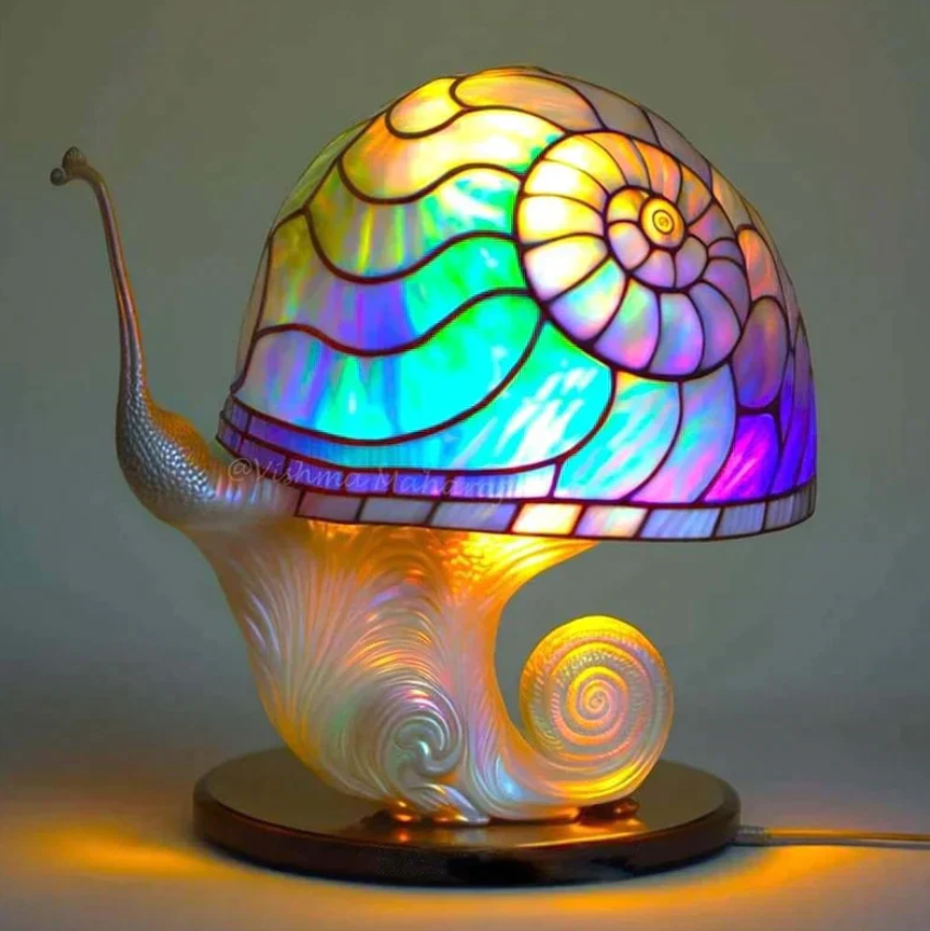 Lâmpada de Vitral Aconchegante – Luz Suave e Ambiente Aconchegante