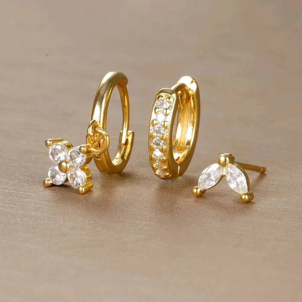 Conjunto de Aros y Pendientes – Versatilidad y Brillo Sutil