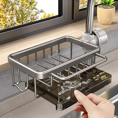 Porte-Éponges Compact Pour Robinet – Rangement Astucieux et Gain de Place
