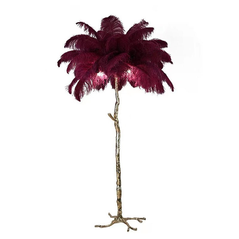 Lyxig Solfjäderlampa – Elegant Skärm Med Fjädrar 