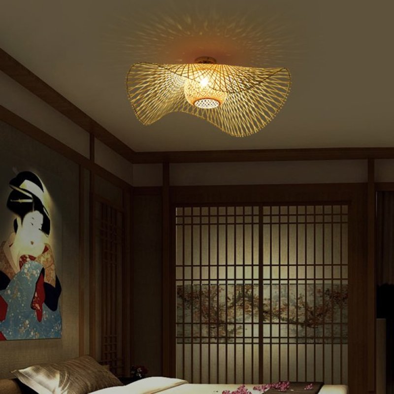 Japanese Style Wicker Hanging Lamp – Nature and Serenity 