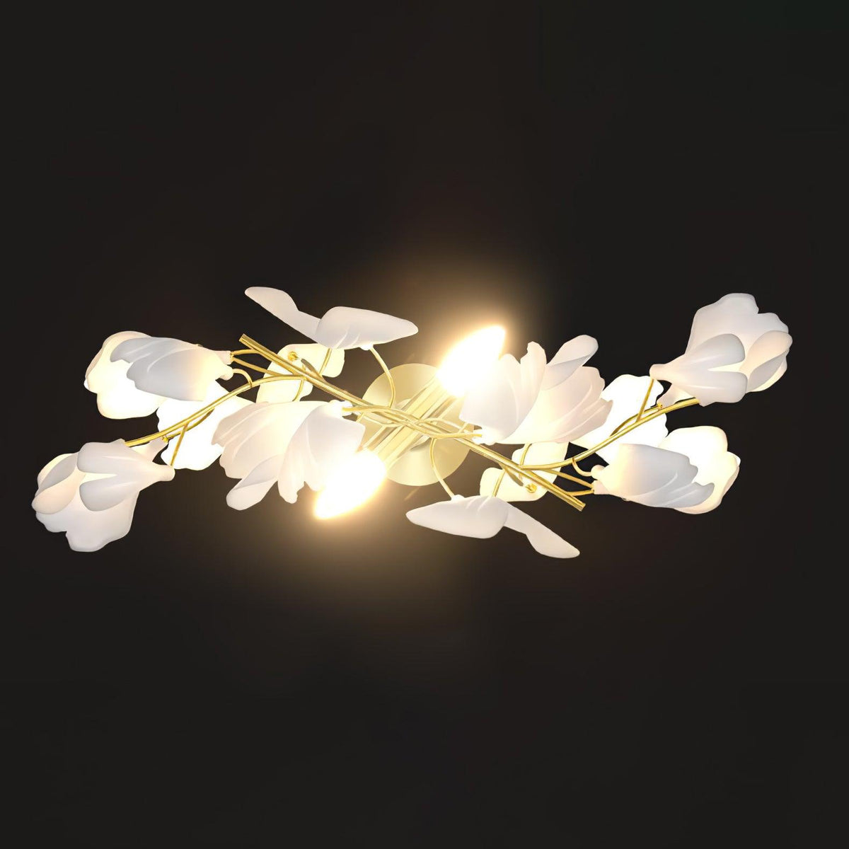 Bloemen wandlamp - Gouden elegantie & Zacht licht