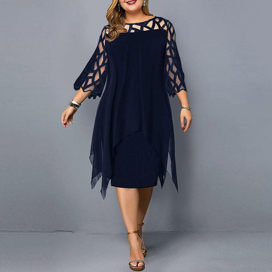 Blandine | Vestido De Noite Tamanho Grande – Estilo Elegante E Barra Assimétrica 