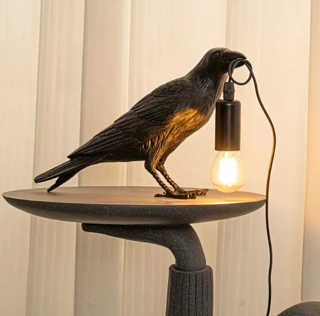 Lâmpada Decorativa — Corvo Para Ambiente Misterioso 
