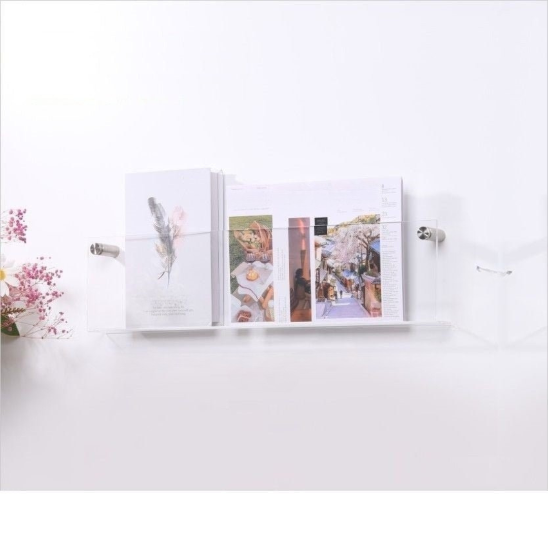 Væghylde Magazineholder Transparent – Chic Og Moderne Design 