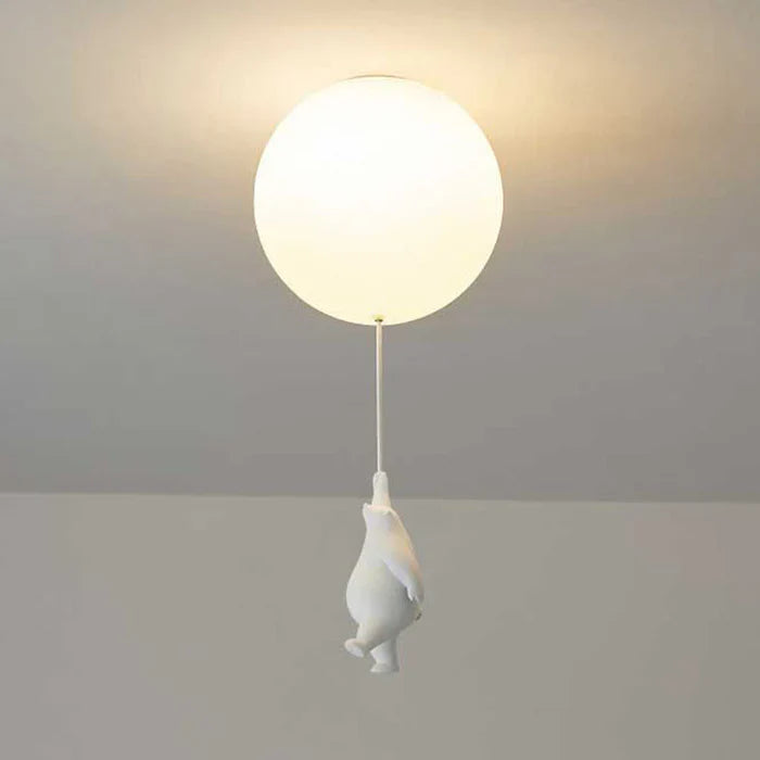 Taklampe Barn — Hengende Bamse Med Lysballonger 