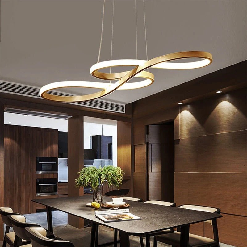 Suspensión LED Moderna en Anillos – Diseño Elegante y Futurista 