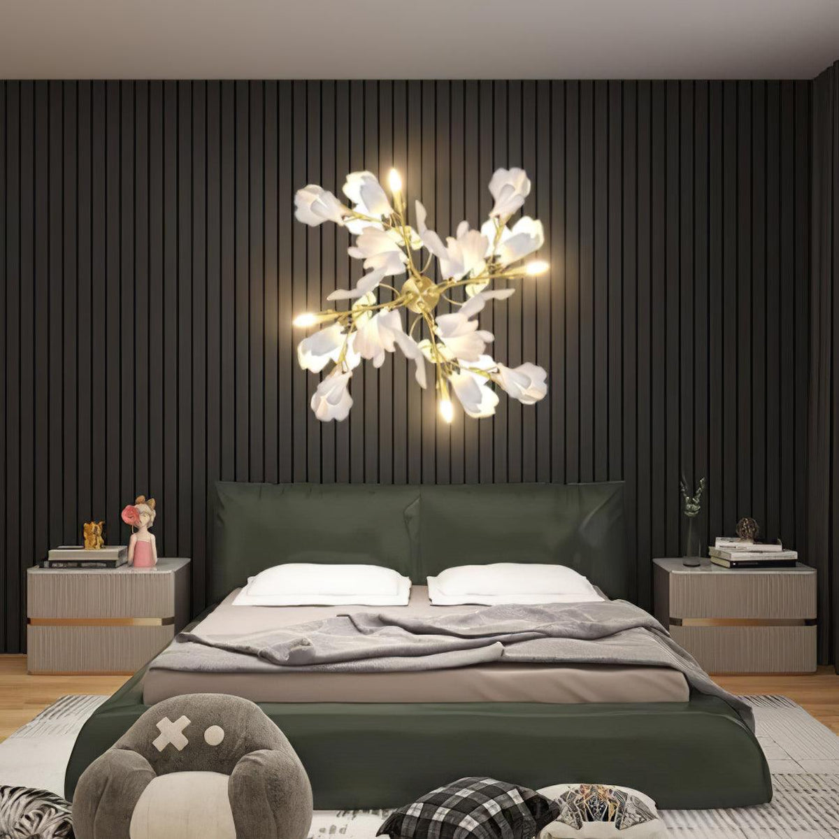 Bloemen wandlamp - Gouden elegantie & Zacht licht