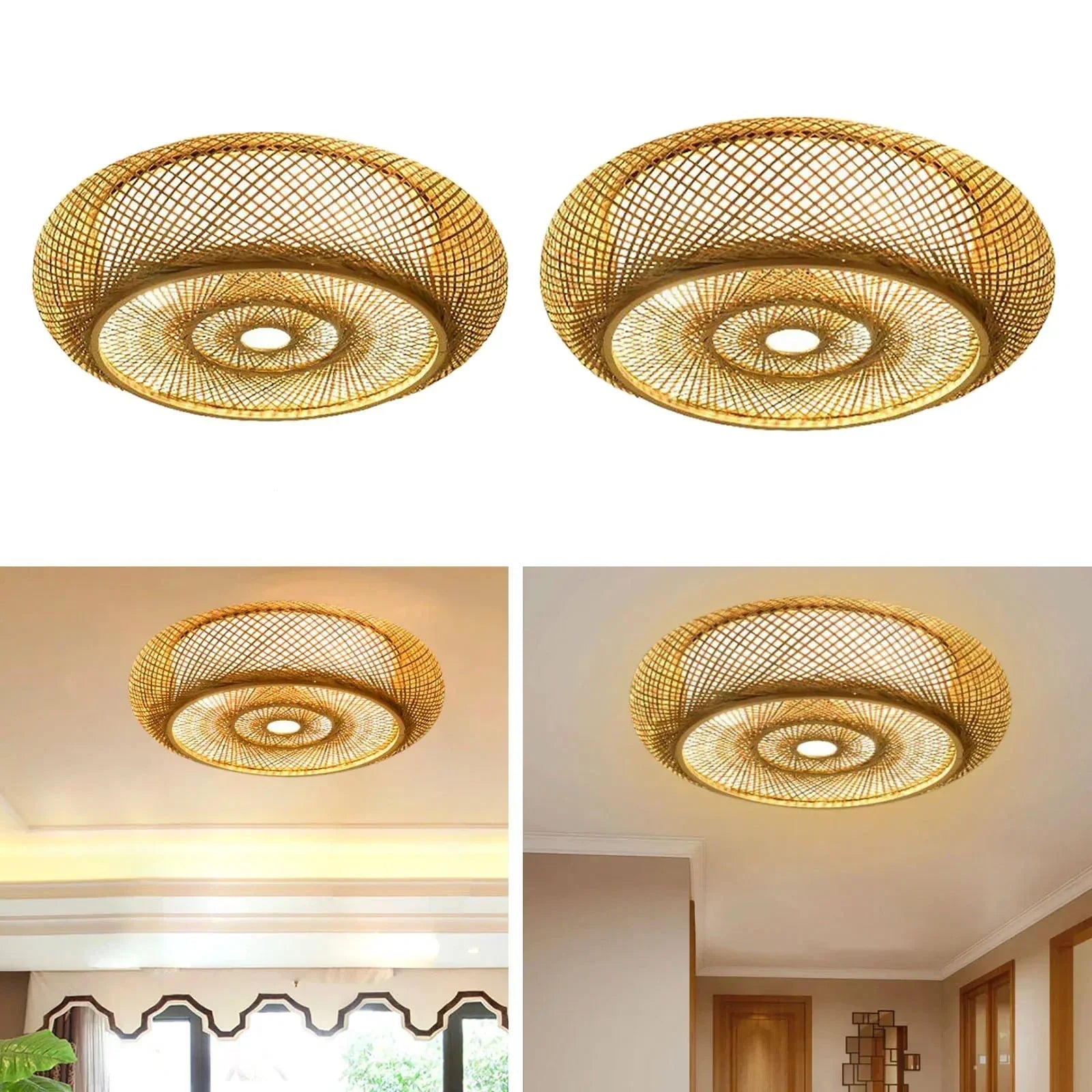 Lampe Suspendue Artisanale En Bambou Naturel – Élégance Et Authenticité