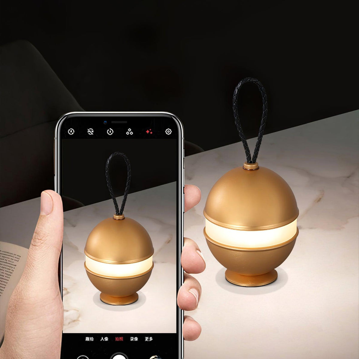 Dobíjacia guľová lampa - elegantný dizajn a relaxačné svetlo