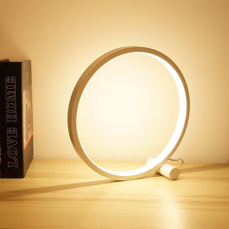 Sirkulær Bordlampe Med Berøringssensor – Modernitet Og Komfort 
