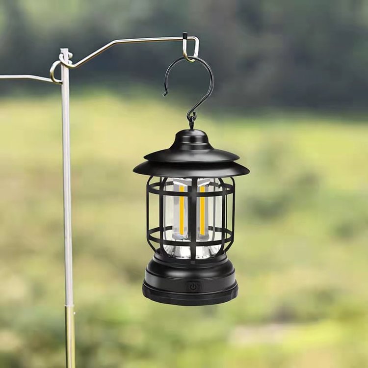 Candeeiro de campismo LED retro - Estilo vintage e praticidade
