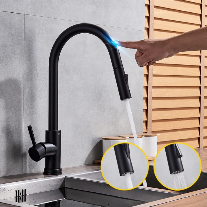 Intelligens Konyhai Csaptelep – Érintésérzékelő és Flexibilis Zuhanyfej 