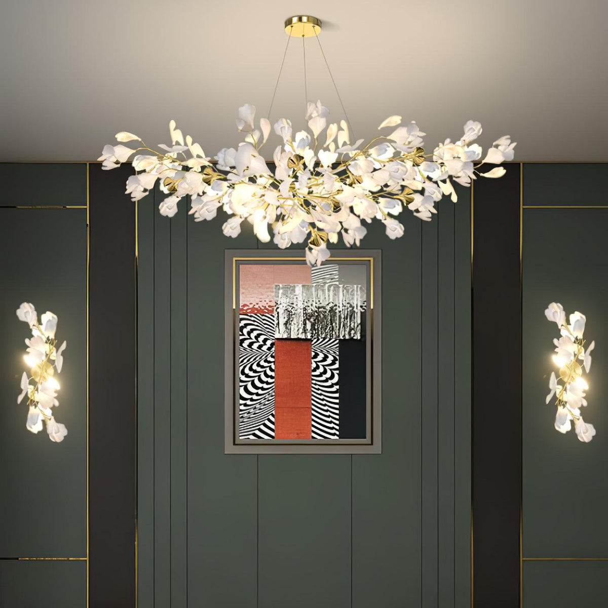 Bloemen wandlamp - Gouden elegantie & Zacht licht