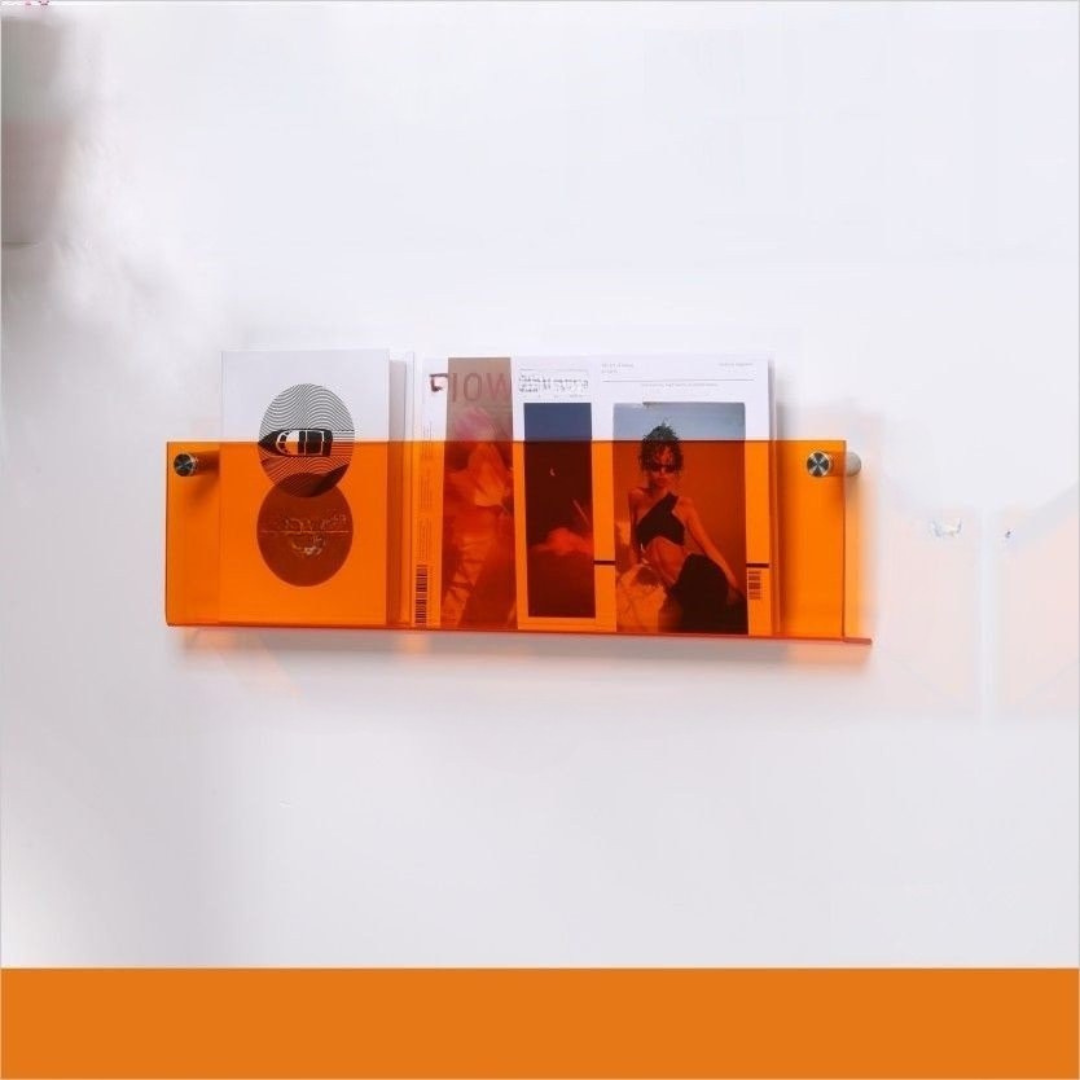Væghylde Magazineholder Transparent – Chic Og Moderne Design 
