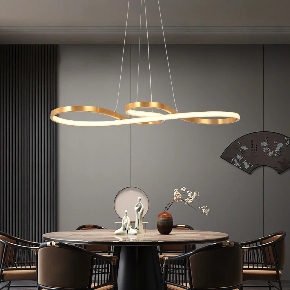 Suspensión LED Moderna en Anillos – Diseño Elegante y Futurista 