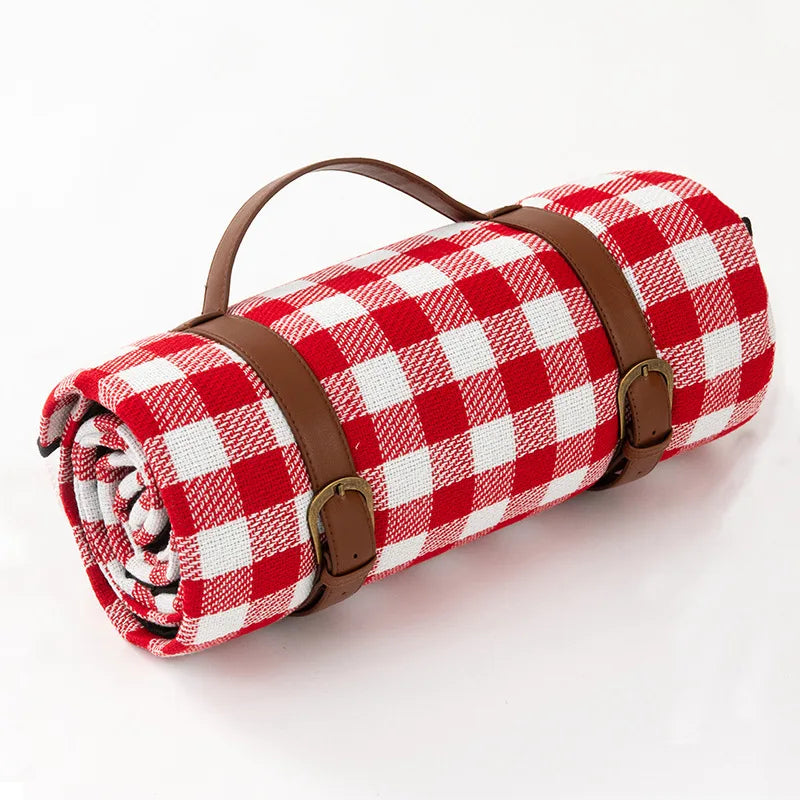 Manta de Picnic Impermeable Plegable – Patrón de Cuadros Clásico 