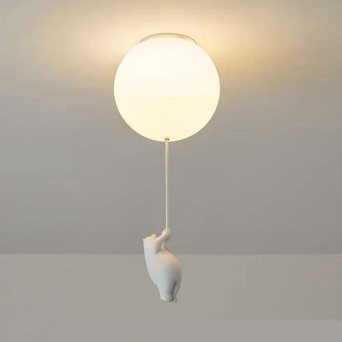 Taklampe Barn — Hengende Bamse Med Lysballonger 
