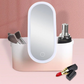 Organizador de maquiagem de viagem com espelho LED integrado 