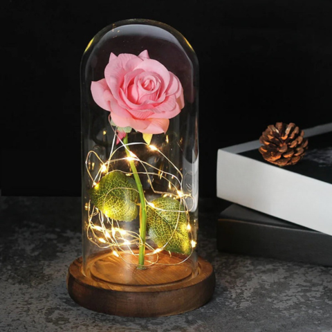 Evig Blomst Under LED Kuppel – Poetisk Og Lysende Charme 