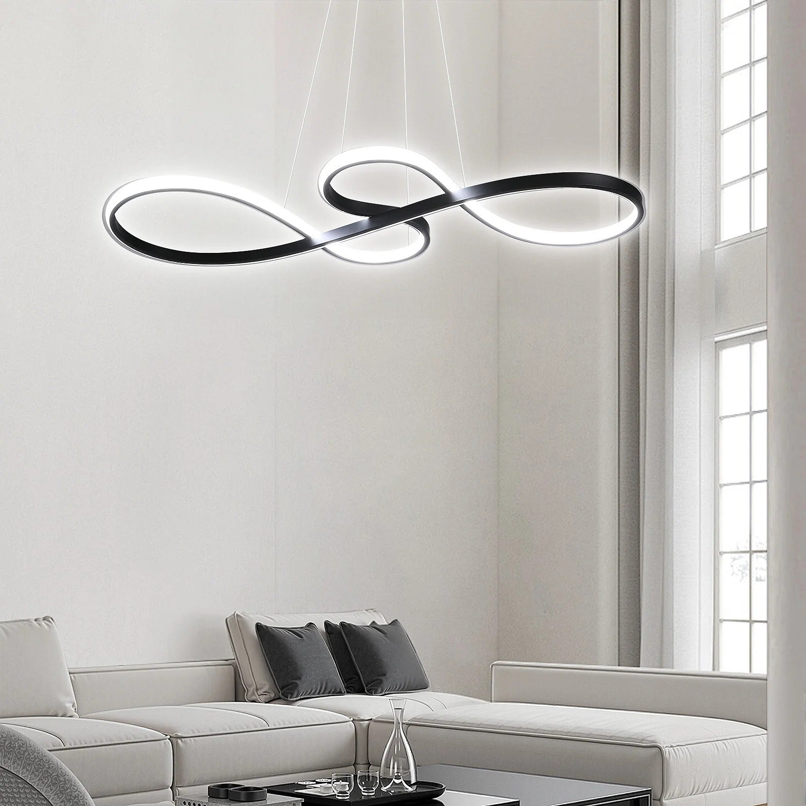 Suspensión LED Moderna en Anillos – Diseño Elegante y Futurista 