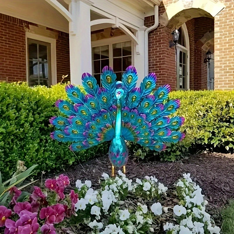 Skulptur Majestätischer Pfau – Symbol für Schönheit und Prestige 