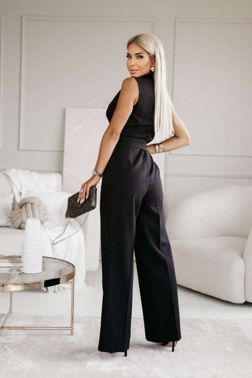 Natacha | Combinaison Élégante – Décolleté Croisé Et Taille Soulignée