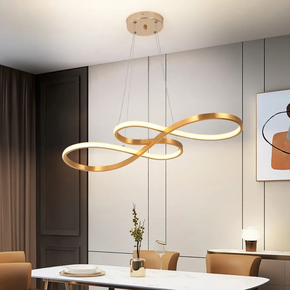 Suspensión LED Moderna en Anillos – Diseño Elegante y Futurista 