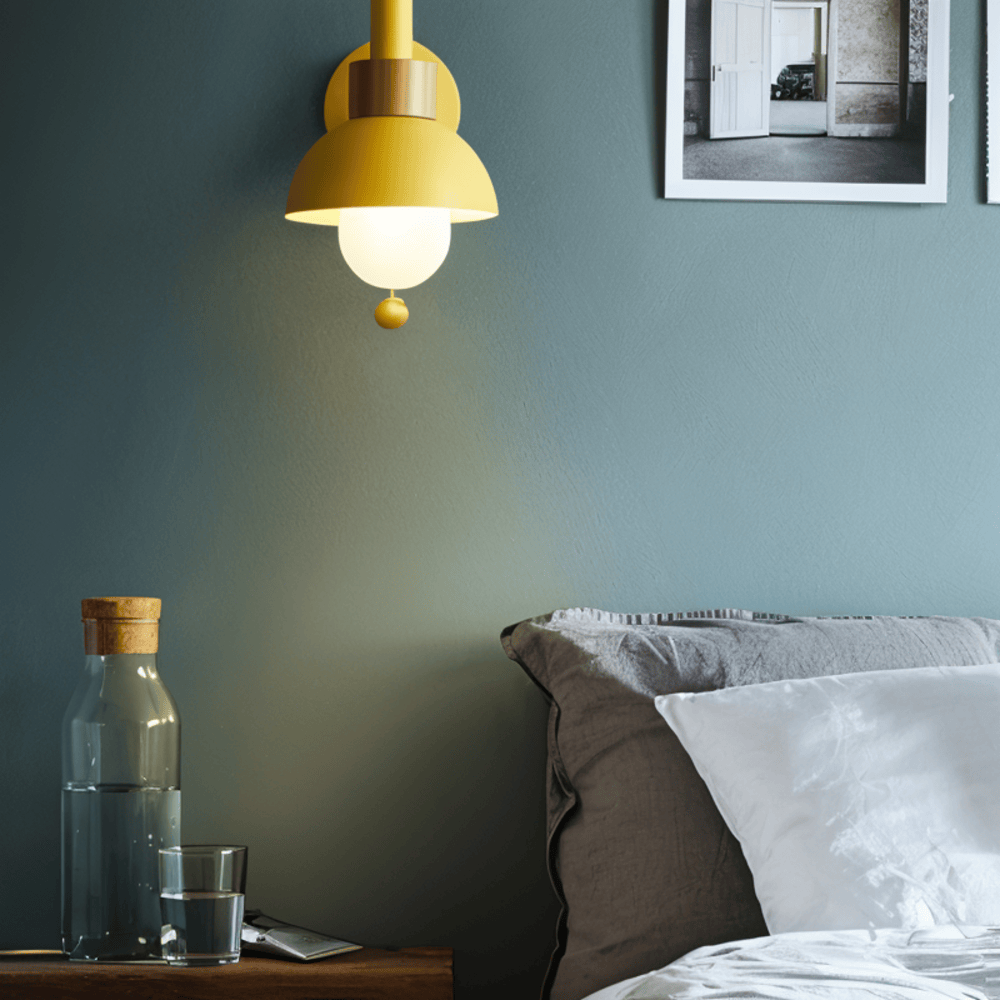 Pastelkleurige wandlamp met trekschakelaar - Zachte verlichting & moderne stijl