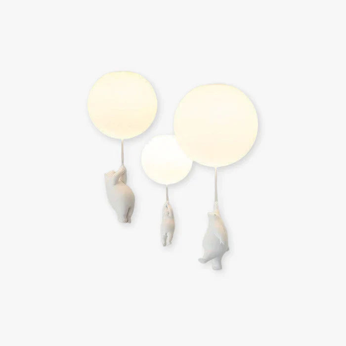 Taklampe Barn — Hengende Bamse Med Lysballonger 