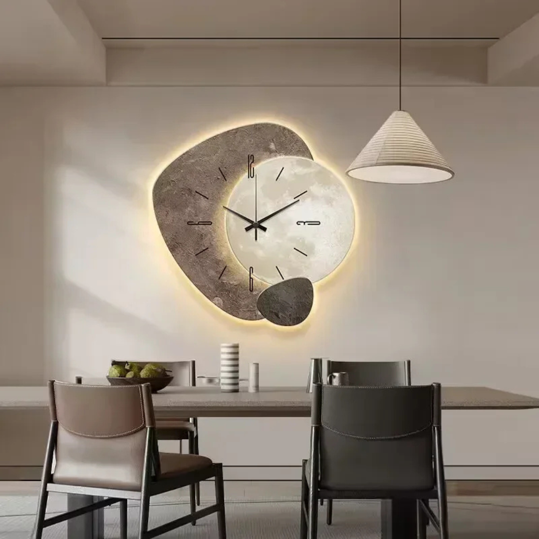 Velké nástěnné hodiny – Moderní design a ambientní LED osvětlení 