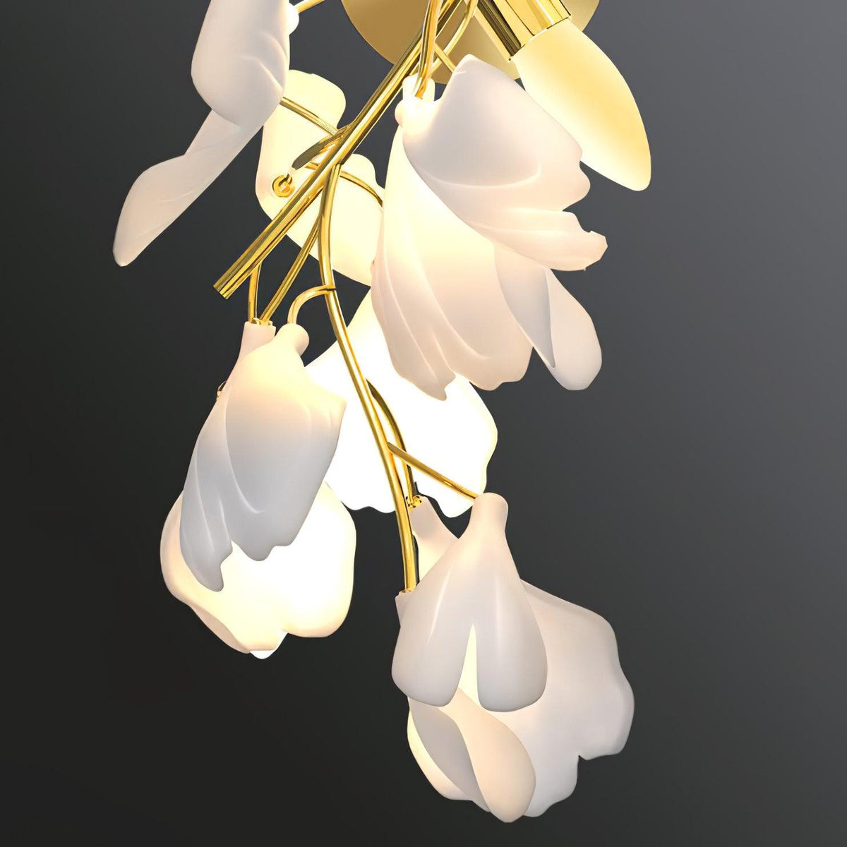 Bloemen wandlamp - Gouden elegantie & Zacht licht