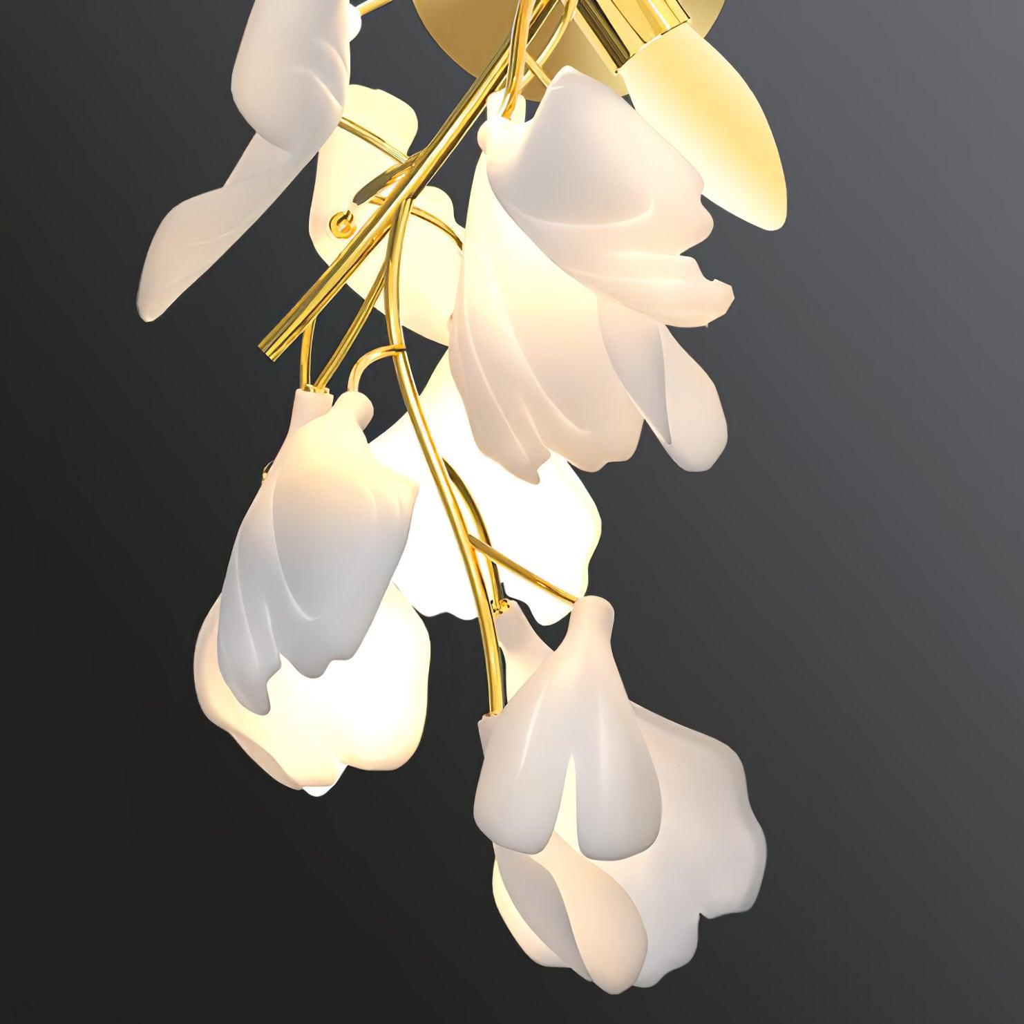 Bloemen wandlamp - Gouden elegantie & Zacht licht