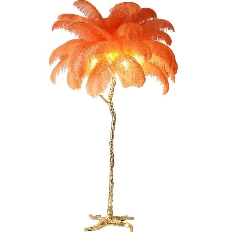 Lyxig Solfjäderlampa – Elegant Skärm Med Fjädrar 