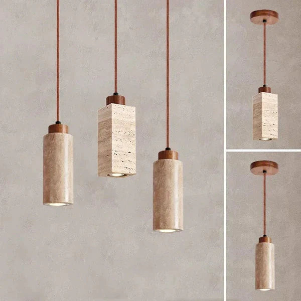 Lampada Sospesa in Pietra Naturale – Eleganza e Autenticità 
